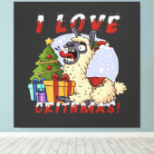 I LIEBE CRITHMAS Llama Leinwanddruck (Insitu (Holzboden))