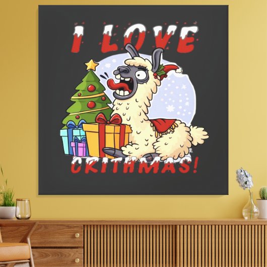 I LIEBE CRITHMAS Llama Leinwanddruck (Insitu (Wohnzimmer))