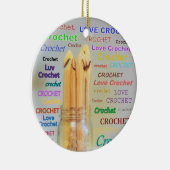 I Liebe Crochet Hooks Ball Mason Jar Design Keramikornament (Rechts)
