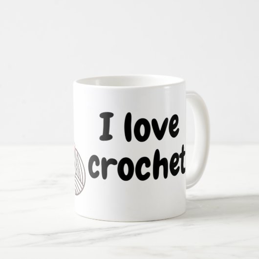 I Liebe Crochet - Katzen und Garne Kaffeetasse (VorderseiteRechts)