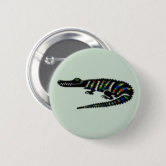 I Liebe CROCODILES - Reptilien - wild lebende Tier Button (Vorne & Hinten)