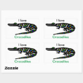 I Liebe CROCODILES - Tierfreund - Reptil Rechteckiger Aufkleber (Blatt)