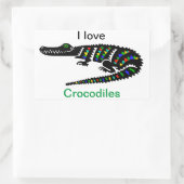 I Liebe CROCODILES - Tierfreund - Reptil Rechteckiger Aufkleber (Tasche)
