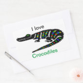 I Liebe CROCODILES - Tierfreund - Reptil Rechteckiger Aufkleber (Umschlag)