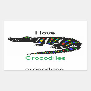 I Liebe CROCODILES - Tierfreund - Reptil Rechteckiger Aufkleber