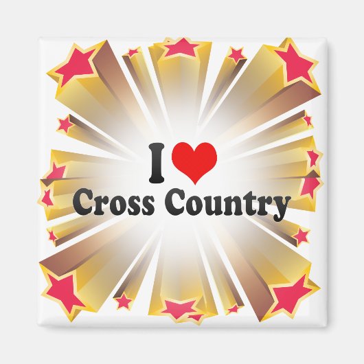 I Liebe Cross Country Magnet (Vorne)