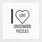 I LIEBE CROSSWORT PUZZLES ETIKETTEN (Design 1)
