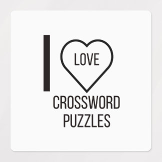 I LIEBE CROSSWORT PUZZLES ETIKETTEN