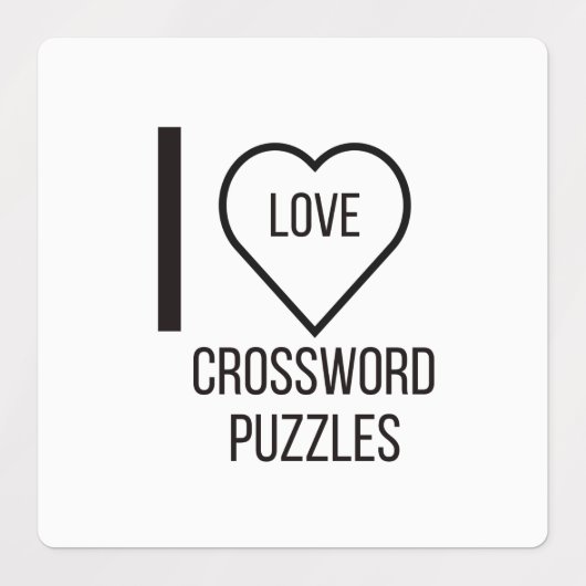 I LIEBE CROSSWORT PUZZLES ETIKETTEN (Design 1)