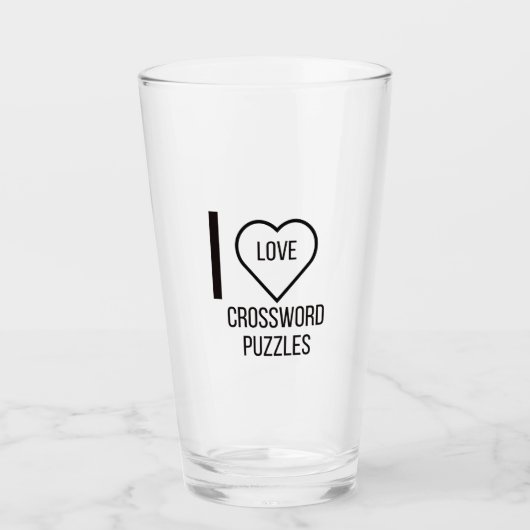 I LIEBE CROSSWORT PUZZLES GLAS (Vorderseite)