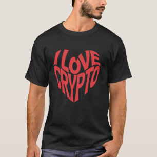 I Liebe Crypto Retro Herztypografie T-Shirt