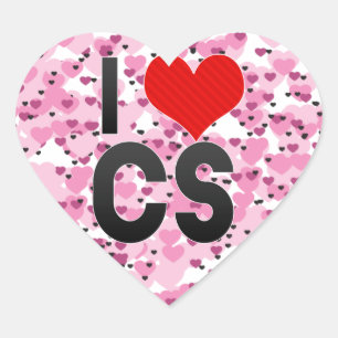 I Liebe CS Herz-Aufkleber