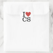 I ❤️ Liebe CS Informatik Fakultät/Student Runder Aufkleber (Tasche)