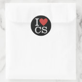 I ❤️ Liebe CS Informatik Fakultät/Student Runder Aufkleber (Tasche)