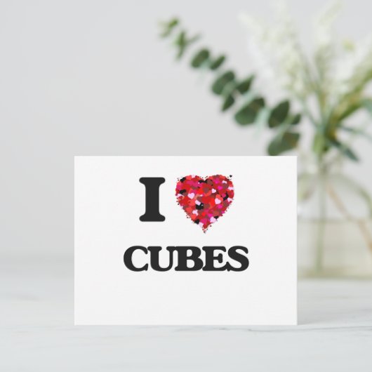 I Liebe Cubes Postkarte (Stehend Vorderseite)