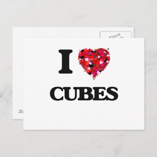 I Liebe Cubes Postkarte (Vorne/Hinten)
