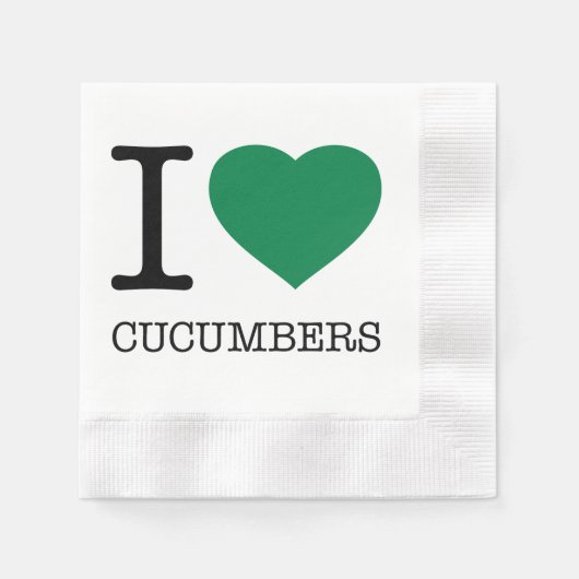 I LIEBE CUCUMBERS SERVIETTE (Vorderseite)