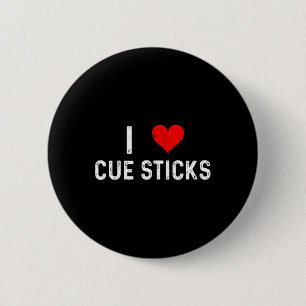 I Liebe Cue Sticks - Herz - Not leidende Billard P Button