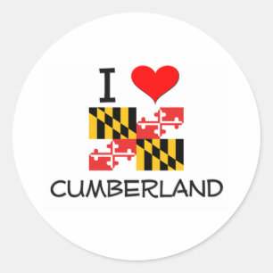 I Liebe Cumberland Maryland Runder Aufkleber