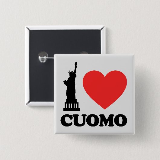 I Liebe Cuomo | Freiheitsstatue Button (Vorne & Hinten)