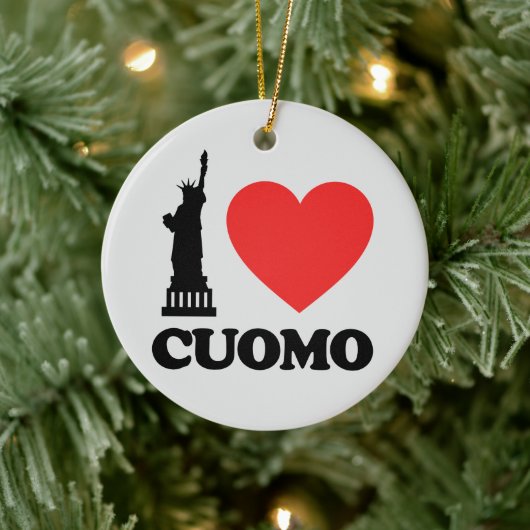I Liebe Cuomo | Freiheitsstatue Keramik Ornament (Baum)
