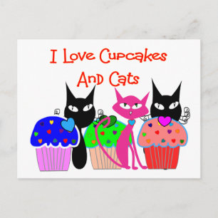 "I Liebe cupcakes and cats"—Cupcake Lovers Geschen Postkarte