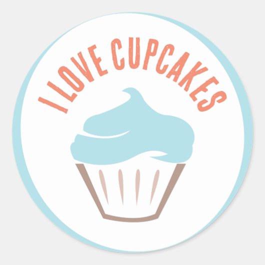 I Liebe Cupcakes Aufkleber (Vorderseite)