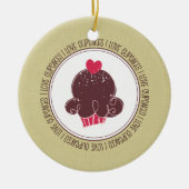 I Liebe Cupcakes Keramik Weihnachtsschmuck (Vorne)