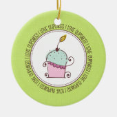 I Liebe Cupcakes Keramik Weihnachtsschmuck (Vorne)