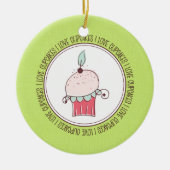 I Liebe Cupcakes Keramik Weihnachtsschmuck (Vorne)