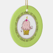 I Liebe Cupcakes Keramik Weihnachtsschmuck (Rechts)