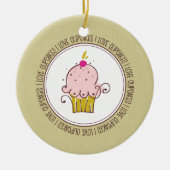 I Liebe Cupcakes Keramik Weihnachtsschmuck (Vorne)