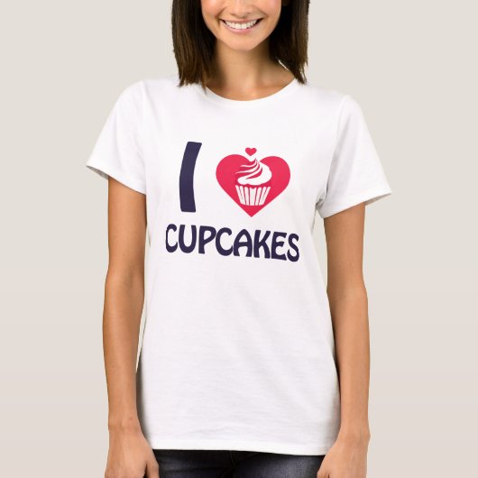 I Liebe Cupcakes T - Shirt (Vorderseite)