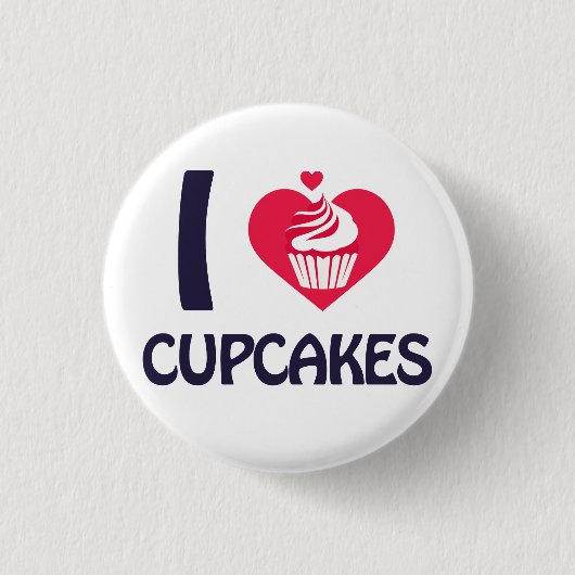 I Liebe Cupcakes T - Shirt Button (Vorderseite)