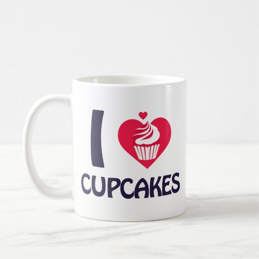 I Liebe Cupcakes T - Shirt Kaffeetasse (Links)