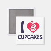 I Liebe Cupcakes T - Shirt Magnet (Vorderseite/Rückseite)