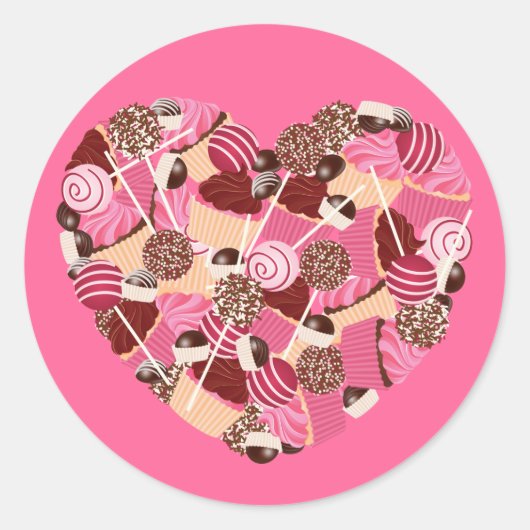 I Liebe Cupcakes und Cake Pop Stickers (Vorderseite)