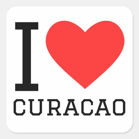 I Liebe Curaçao Quadratischer Aufkleber (Vorderseite)