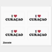 I Liebe Curaçao Rechteckiger Aufkleber (Blatt)