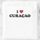 I Liebe Curaçao Rechteckiger Aufkleber (Tasche)