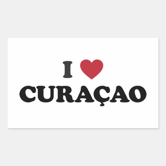 I Liebe Curaçao Rechteckiger Aufkleber (Vorderseite)