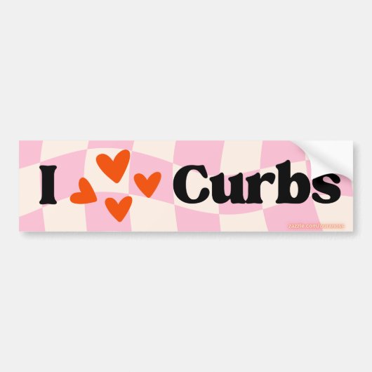 I Liebe Curbs - Funny Bad Driver Car Decal Autoaufkleber (Vorne)