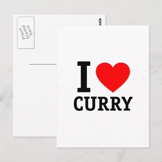 I Liebe Curry Postkarte (Vorne/Hinten)