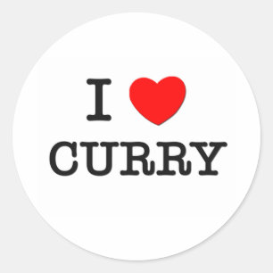 I Liebe Curry Runder Aufkleber