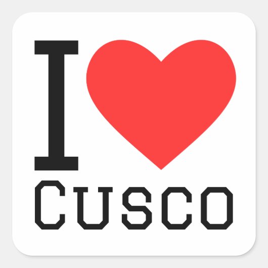 I Liebe Cusco Quadratischer Aufkleber (Vorderseite)