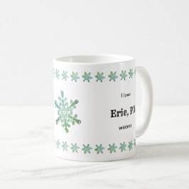 I Liebe Custom City Winters Erie PA Snowflake Tass Kaffeetasse