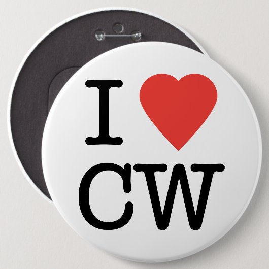 I Liebe CW-Knopf Button (Vorne & Hinten)