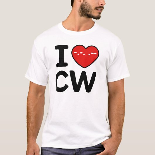 I Liebe CW Kontinuierlicher Wave Morse Code T-Shirt (Vorderseite)