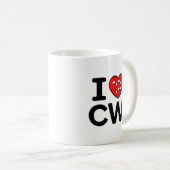 I Liebe CW - Morse Code Enthusiasten Kaffeetasse (VorderseiteRechts)