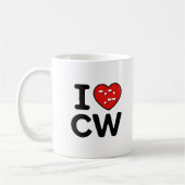 I Liebe CW - Morse Code Enthusiasten Kaffeetasse (Links)